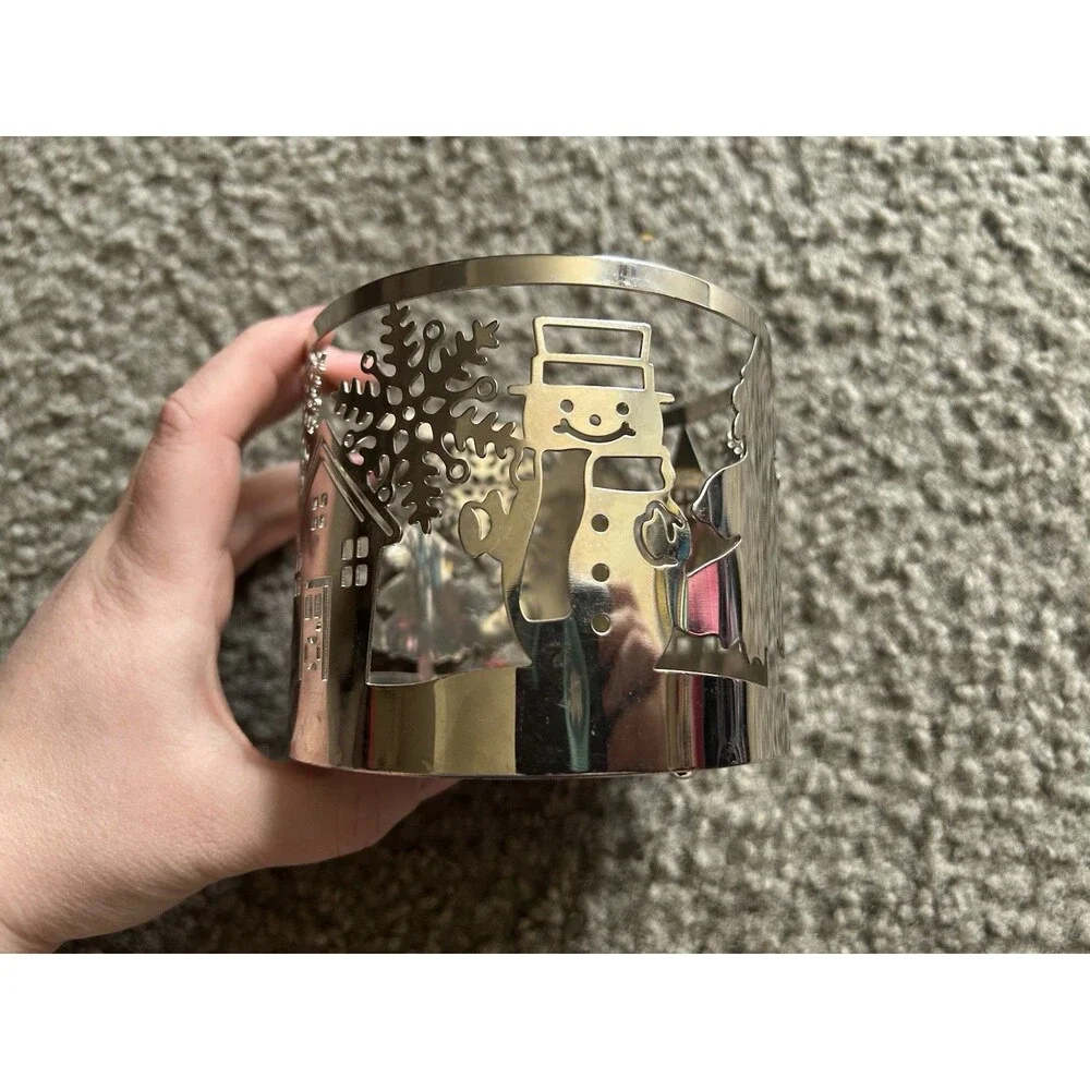 Bath& Body Works Christmas Snowman & Christmas Tree Three Wick Candle Holder - Picture 3 of 5